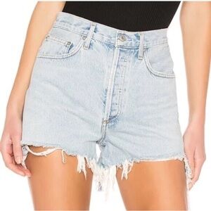 AGOLDE Dee High Rise Light Blue Denim Shorts Size 28